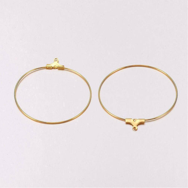 Anneaux créoles laiton doré 40mm, x20 (G0387)