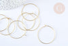 Anneaux créoles laiton doré clair 35mm,boucles oreilles, x20-50-100 (G7047)