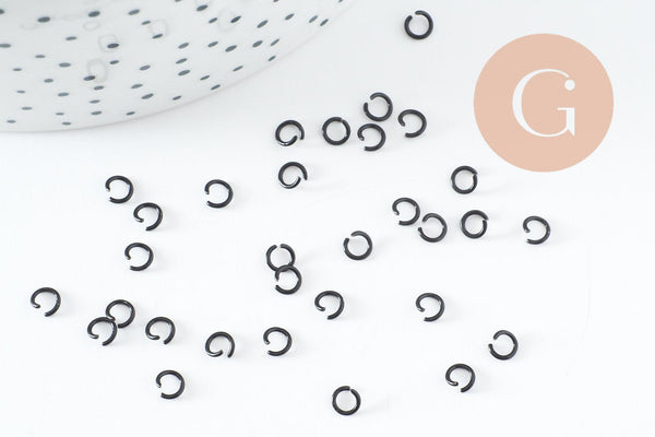 Anneaux de jonction acier IP 304 inoxydable noir 4x0.6mm, x50 (G9890)