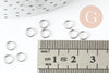 Anneaux de jonction ronds acier 304 platine inoxydable 5mm-0.6mm, x50 (G9391)