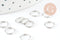 Anneaux de jonction ronds acier 304 platine inoxydable 8mm-1mm, x50 (G9388)