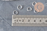 Silver stainless steel round jump rings 8mm-0.9mm, x50 (G11183)