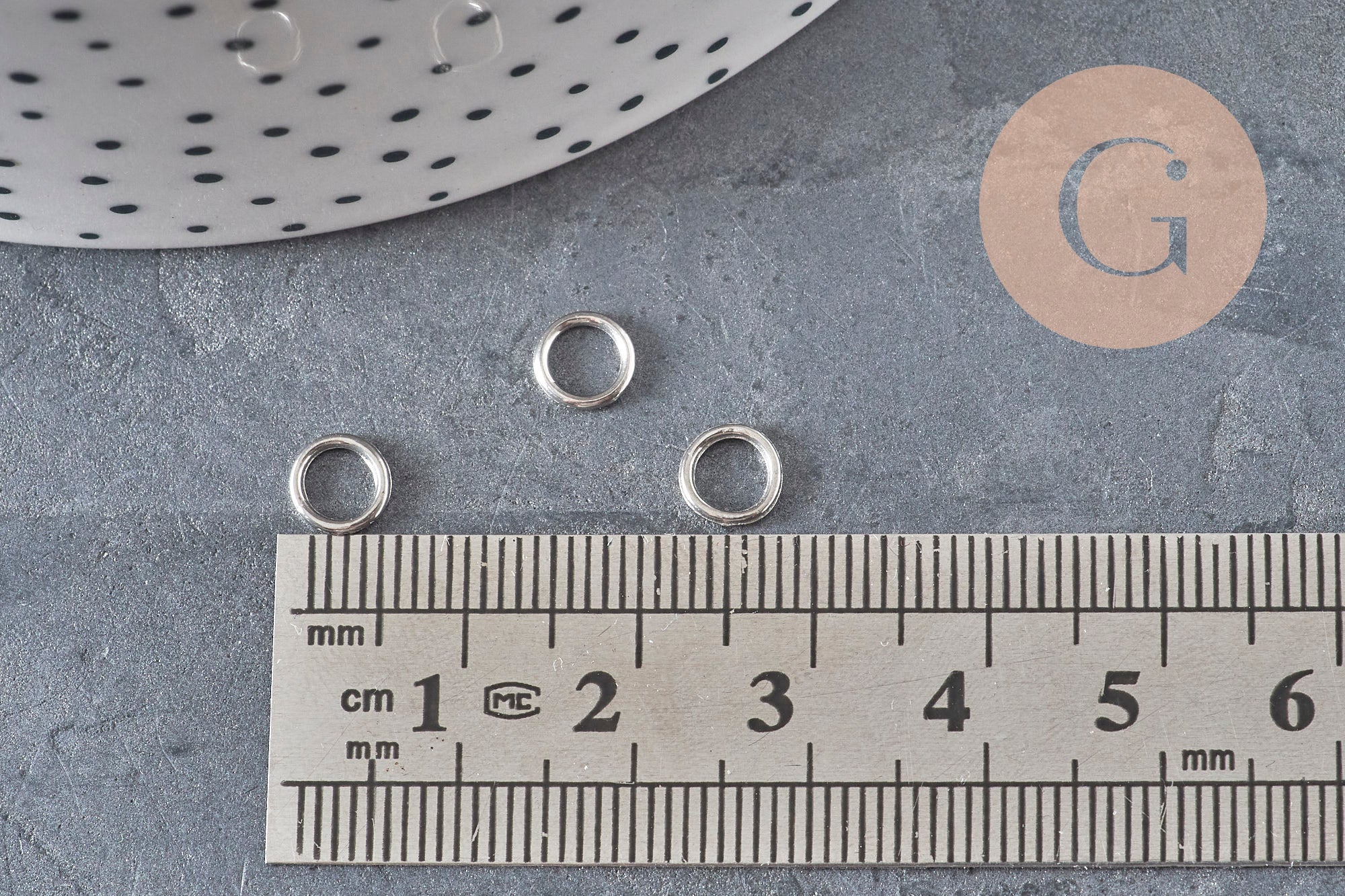 Stainless Steel 304 Round Closed Jump Rings, Platinum, 6mm/0.8mm, x5 (G11215)