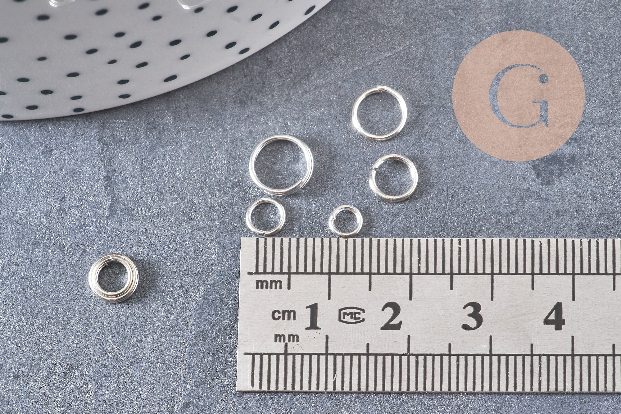 Anneaux ouverts fer argent tailles différentes, x10gr (G2377)