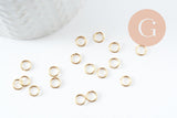 Anneaux ouverts ronds laiton doré 24K 5x0.8mm, x50 (G9898)