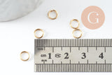 Anneaux ouverts ronds laiton doré 24K 5x0.8mm, x50 (G9898)