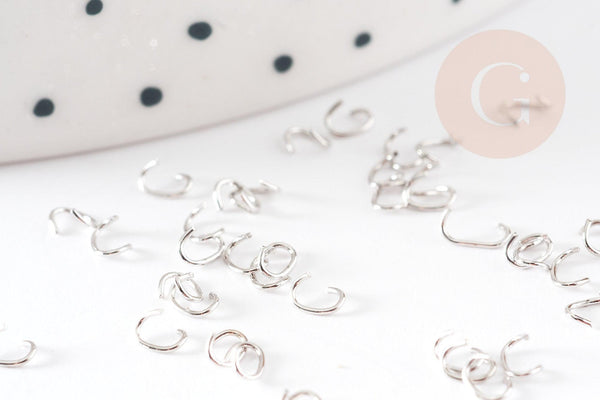 Anneaux ovales dorés or blanc 4mm, x1gr (G1707)