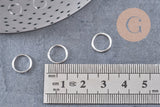 Anneaux ronds acier 304 inoxydable argenté 8mm x 1.2mm, x50 (G10926)