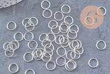 Anneaux ronds acier 304 inoxydable argenté 8mm x 1.2mm, x50 (G10926)