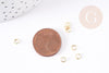 Anneaux ronds acier 304 inoxydable doré 18k 4mm, x50 (G3059)