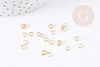 Anneaux ronds acier 304 inoxydable doré 18k 4mm, x50 (G3059)