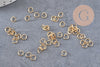 Anneaux ronds acier 304 inoxydable doré 5mmx0.7mm, x10 ou x50 (G3239)