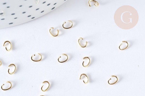 Anneaux ronds acier 304 inoxydable doré 5mmx0.8mm, x10 ou x50 (G3271)