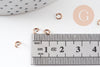 Anneaux ronds acier 304 inoxydable or rose PVD 4mm x0.7mm, x 50 (G10907)