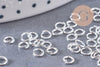 Anneaux ronds argentés 4mm, x100 (G0823)