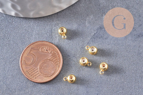 Attache bélière pour pendentif laiton doré 6x4mm, x5 (G10401)