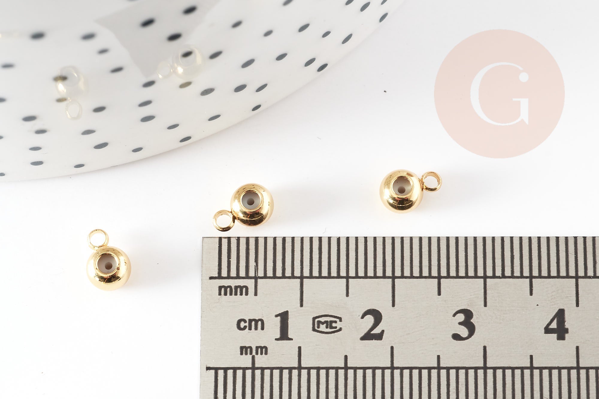 Attache bélière pour pendentif laiton doré 7mm, x5 (G9230)