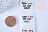 Autocollant THANK YOU FOR YOUR ORDER cœur 25mm, x500 (G5118)