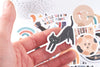 Autocollant arc-en-ciel chats variés 40x80mm, x50 (G10705)