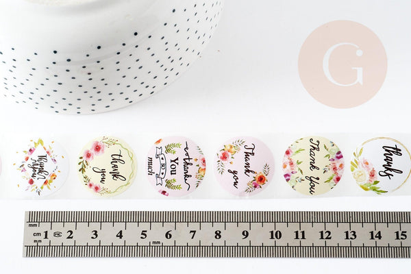 Autocollants merci 25mm, x500 (G3149)