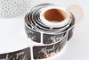 Autocollants merci fleurs noirs 75mm, x120 (G6135)
