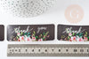 Autocollants merci fleurs noirs 75mm, x120 (G6135)