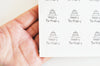 Autocollants ronds joyeux anniversaire 30mm, x12 autocollants (G5089)
