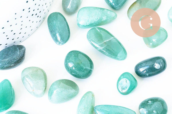 Aventurine naturelle brut roulée 16.5-29mm, x20 grammes (G5784)