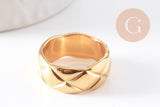 Bague acier or large homme 16-20mm, x1 (G1103)