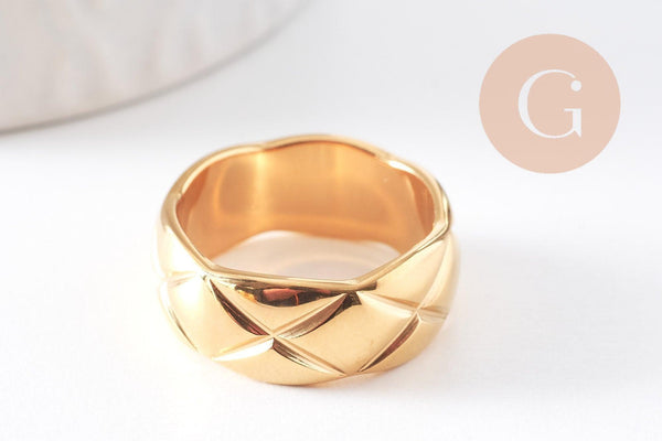 Bague acier or large homme 16-20mm, x1 (G1103)