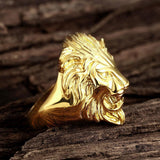 Bague acier or large lion homme 8.1mm, x1 (G6862)