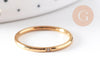Bague alliance acier inoxydable doré 1 zircon blanc, x1 (G10495)