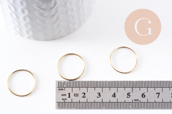 Bague alliance anneau fin gold-filled taile 7/18 gauges, x1 (G10205)