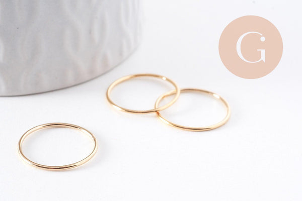 Bague alliance anneau fin gold-filled taile 7/18 gauges, x1 (G10205)