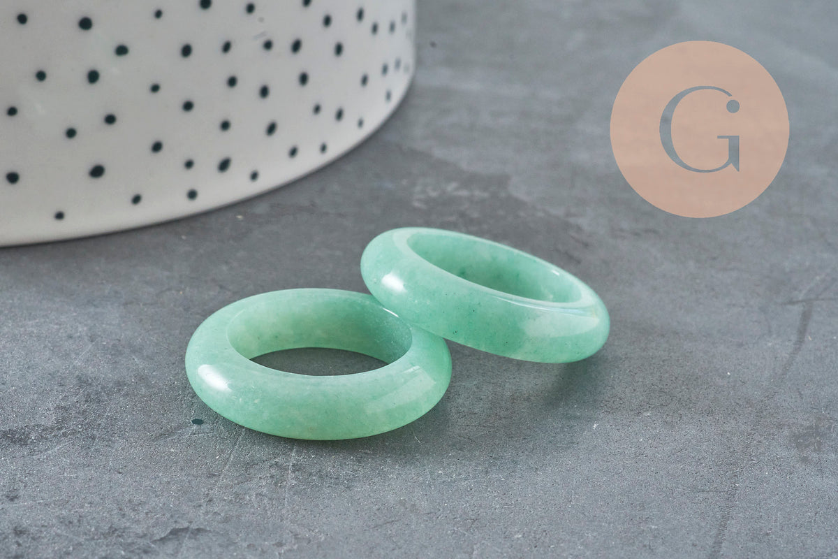 Bague aventurine naturelle 17-21mm, x1 (G11410)-Bague-Gingerlily Perles