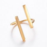Bague barre acier inoxydable doré IP minimaliste 17mm, x1 (G3415)