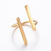 Bague barre acier inoxydable doré IP minimaliste 17mm, x1 (G3415)