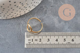 Ring, gold-plated IP 304 stainless steel circle, Size 57, x1 (G11261)
