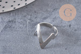 Bague fine argenté 15mm, x1 (G3046)