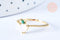 Bague fruit pêche laiton doré 16K zircons, x1 (G6573)