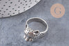 Bague homme argenté tête léopard 18mm, x1 (G0661)