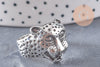 Bague homme argenté tête léopard 18mm, x1 (G0661)