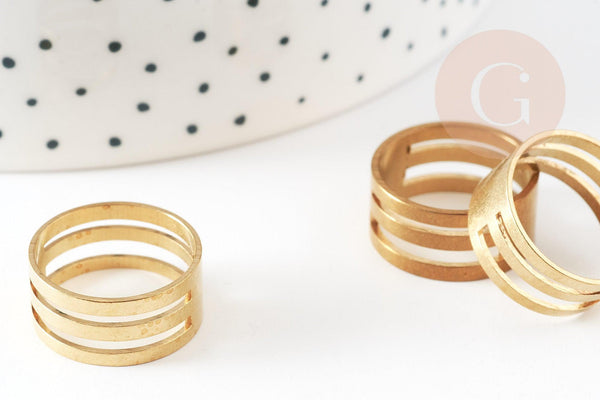 Bague laiton brut ouverture fermeture anneau 17mm, x1 (G1762)