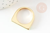 Bague laiton doré émail aspect carré 17mm, x1 (G4240)