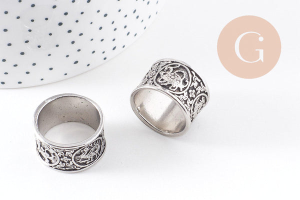 Bague large homme argenté 21mm, x1 (G0328)