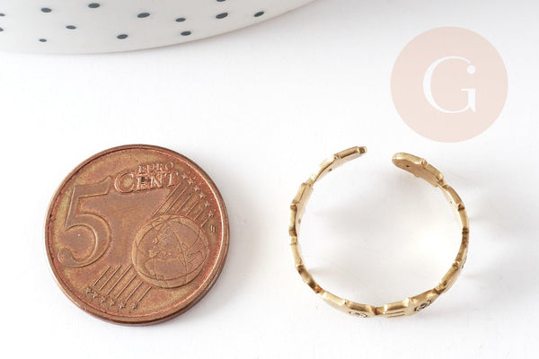 Bague main cristal laiton brut 18mm, x2 (G1227)