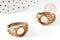 Bague réglable cabochon laiton brut 18mm, x1 (G0509)
