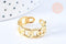 Bague réglable chaine acier doré Taille 54, x1 (G6410)
