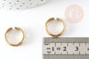 Bague réglable dentelle vague laiton brut 16mm, x2 (G3755)