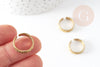 Bague réglable dentelle vague laiton brut 16mm, x2 (G3755)